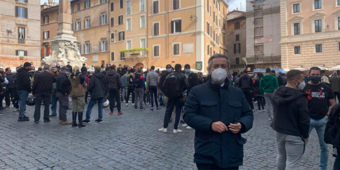 Francesco Battistoni alla Manifestazione di Roma